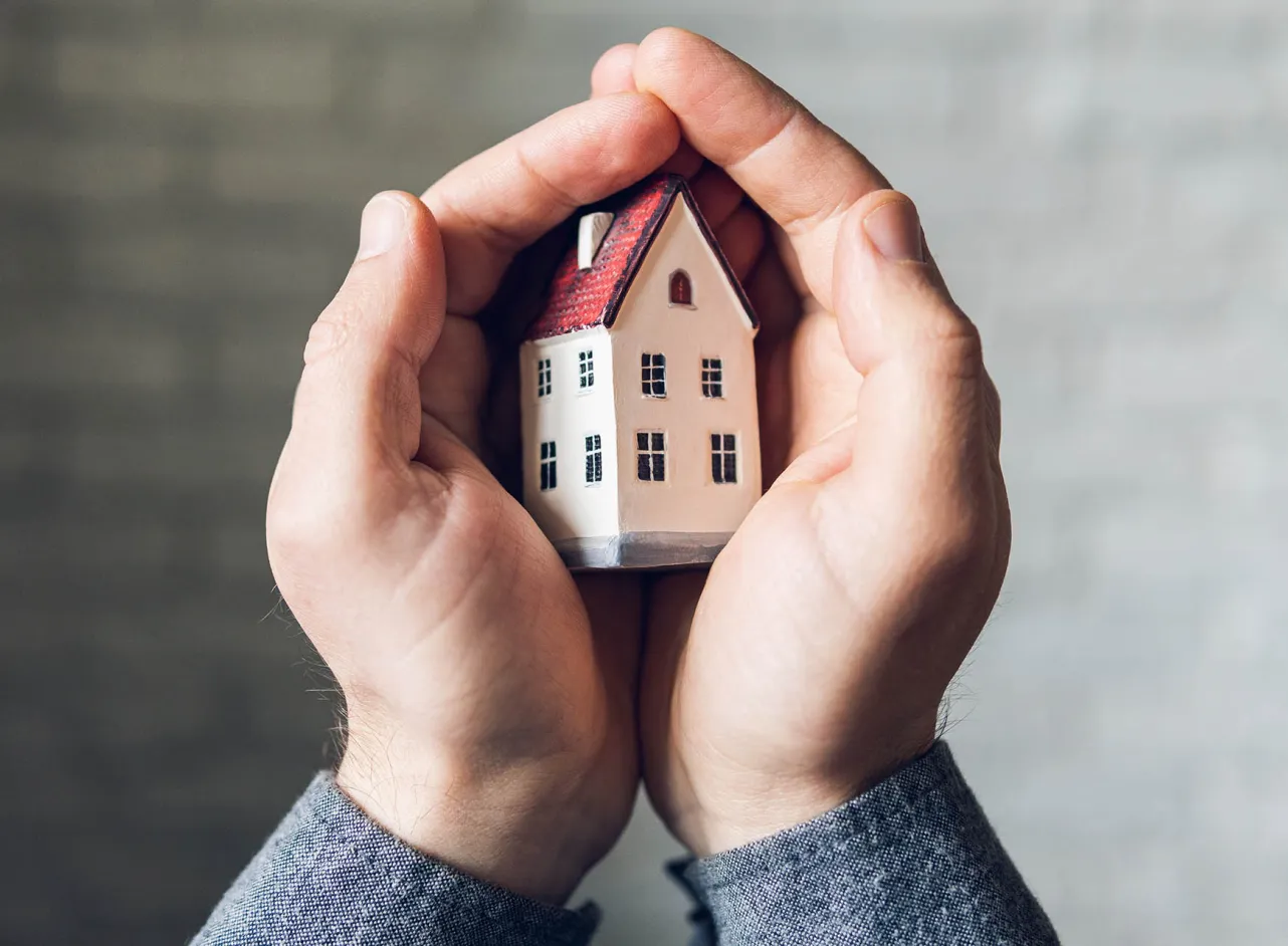 little house held in two hands